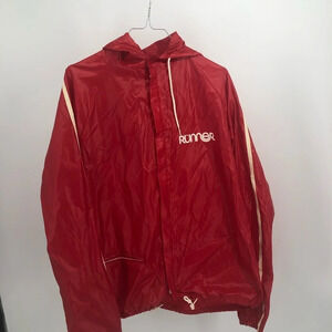 Vintage retro 1980s the Runner red nylon windbreaker XL